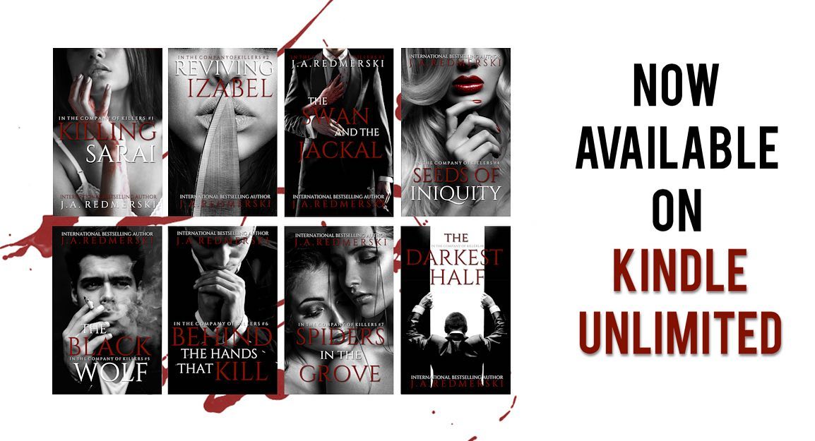 The first 7 books #inthecompanyofkillers series are now available on #KindleUnlimited . The 8th and final book, #TheDarkestHalf , will release soon! Be on the lookout for an official release date! #CrimeFiction #NewAdult #CrimeandSuspense #suspensebooks #romanticsuspense 
https://www.amazon.com/dp/B00DH5FT4M