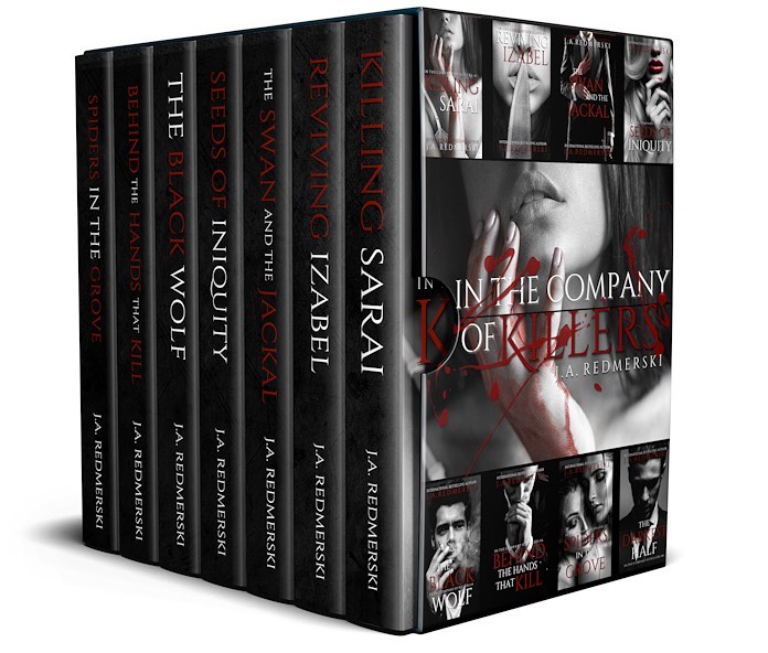 For the first time ever, you can get a Kindle box set of books 1-7 in J.A. Redmerski's sexy New Adult crime/suspense series, In the Company of Killers! And all at a massive discount - for a limited time!

The box set includes the first 5 chapters of the highly anticipated 8th book in the series, THE DARKEST HALF!

Get yours today!
#inthecompanyofkillers #killingsarai #revivingizabel #theswanandthejackal #seedsofiniquity #theblackwolf #behindthehandsthatkill #spidersinthegrove #thedarkesthalf #newadult #newadultfiction #newadultbooks #newadultromance #newadultcrime #crimesuspense 

https://www.amazon.com/dp/B09SX1LXHZ